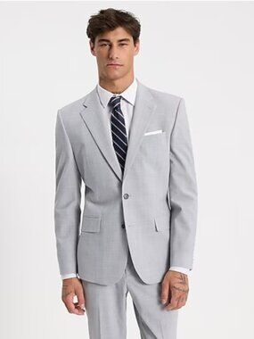 Express Slim Light Gray Wool Blend Modern Tech Suit Jacket – Like New